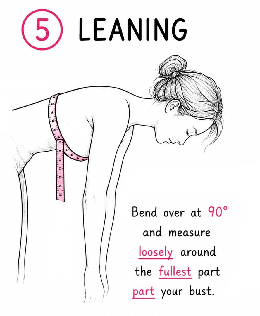 Leaning bust measurement guide
