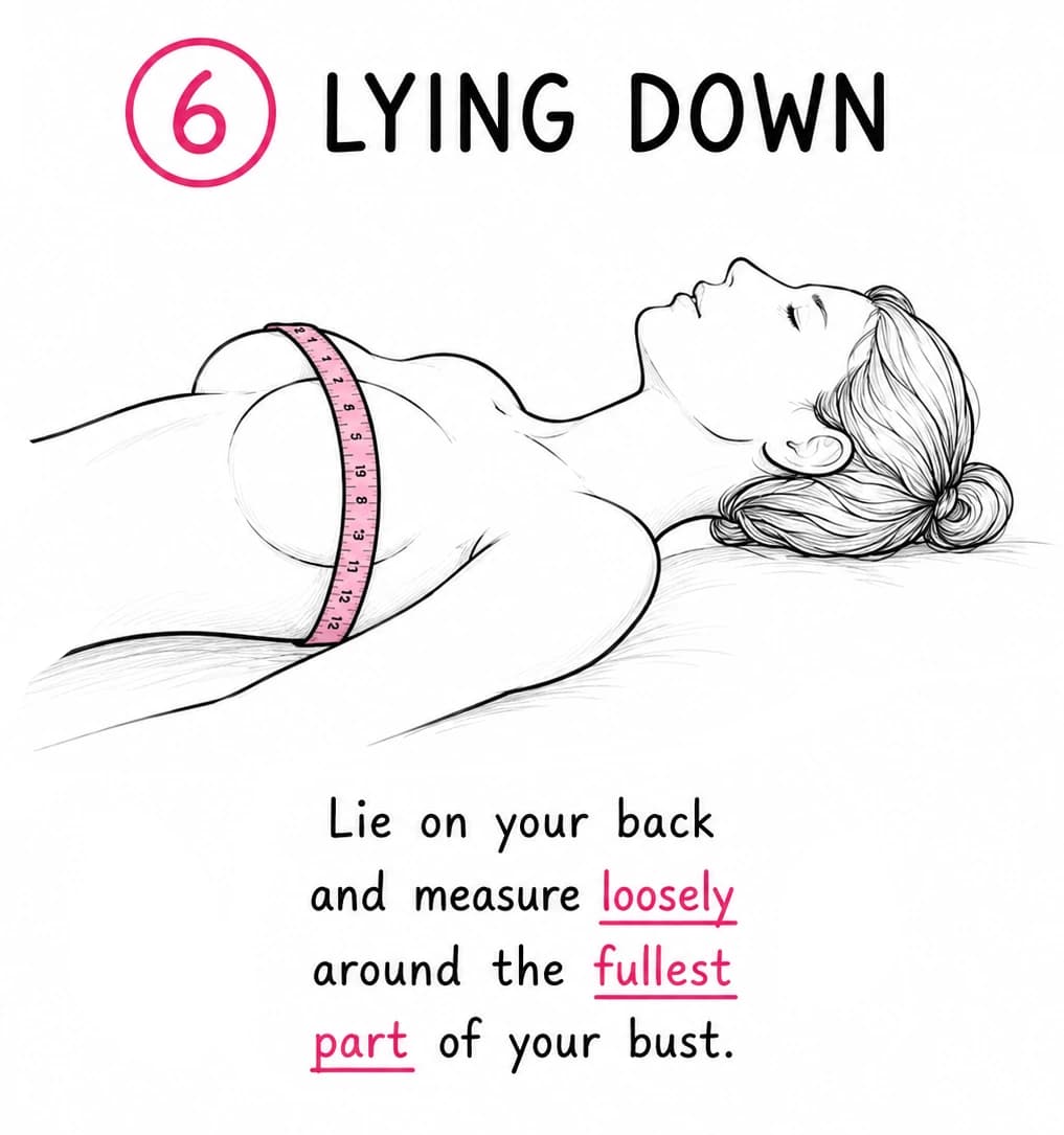 Lying down bust measurement guide