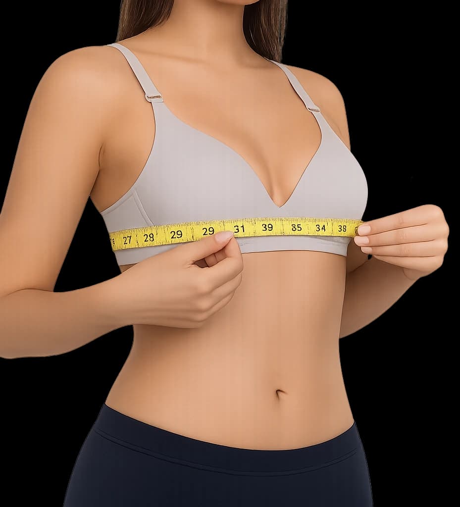 Measuring tape level around the ribcage directly under the bust